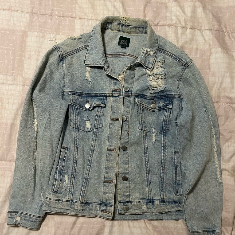 Distressed Light Blue Denim Jacket
